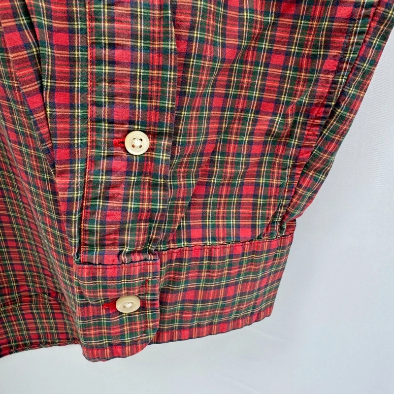 Polo Ralph Lauren Red Green Tartan Check Shirt Size S Cotton Pony Logo - Image 3