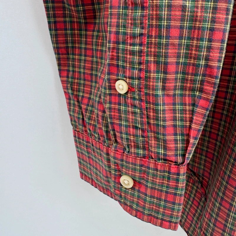 Polo Ralph Lauren Red Green Tartan Check Shirt Size S Cotton Pony Logo - Image 4