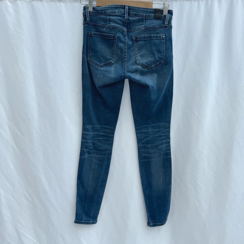 Guess Los Angeles Mid Rise Skinny Jeans W27 L29 Blue Faded Wash Stretch Denim - Image 4