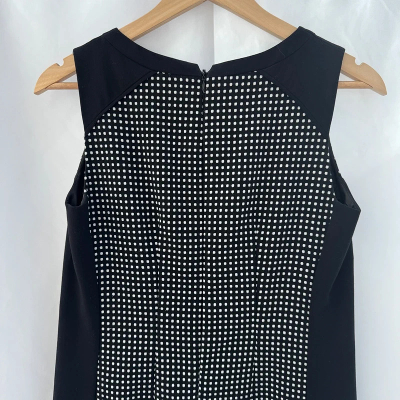Next Tailoring Black White Geometric Square Panel Shift Dress UK8 Pockets Lined - Image 6