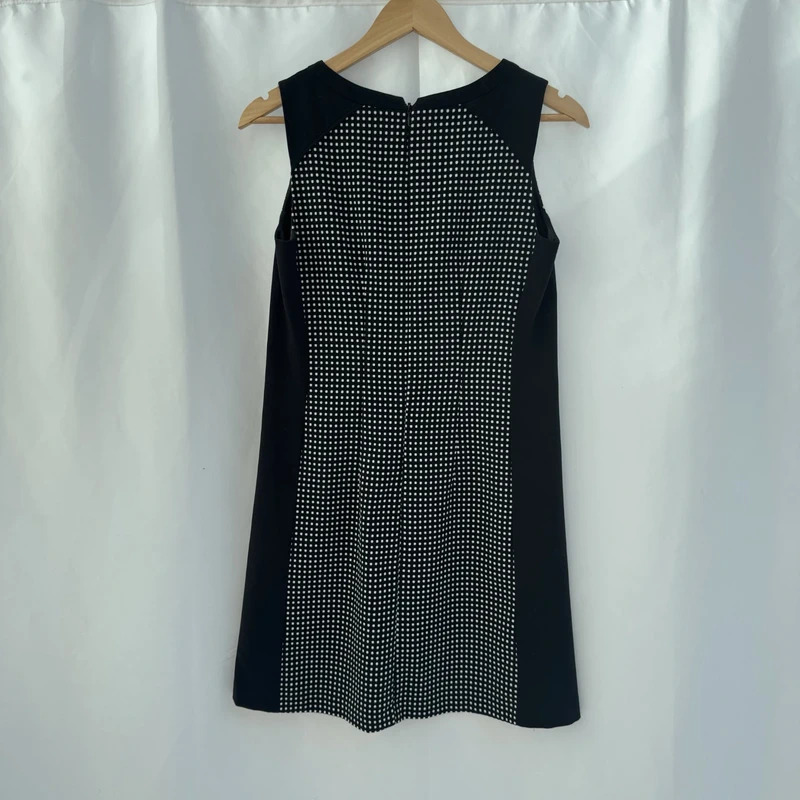 Next Tailoring Black White Geometric Square Panel Shift Dress UK8 Pockets Lined - Image 7