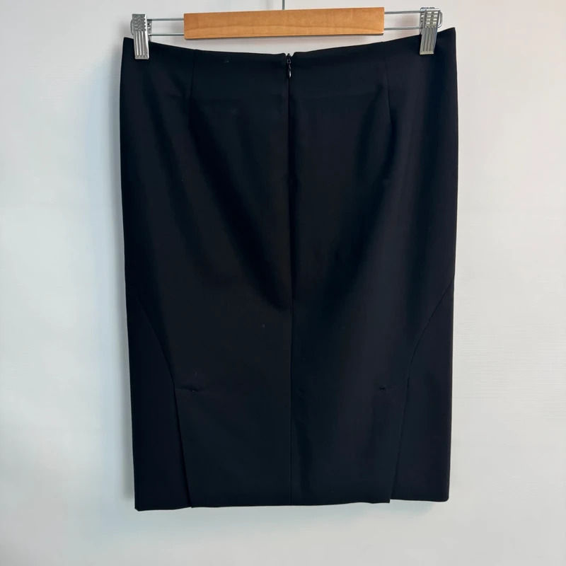 Theory Golda Tailor Pencil Skirt Black Wool Blend US 6 UK 10 Excellent Condition - Image 2