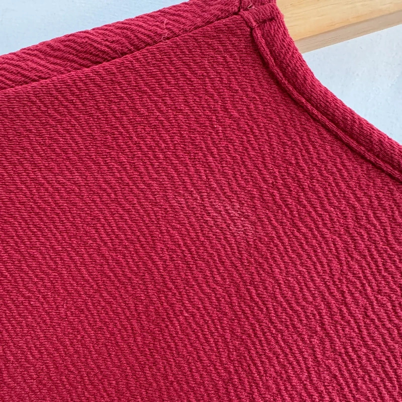 Miss Selfridge Burgundy Textured Top Cutwork Hem Open Back Cuffed Sleeve Uk 12 - Image 8