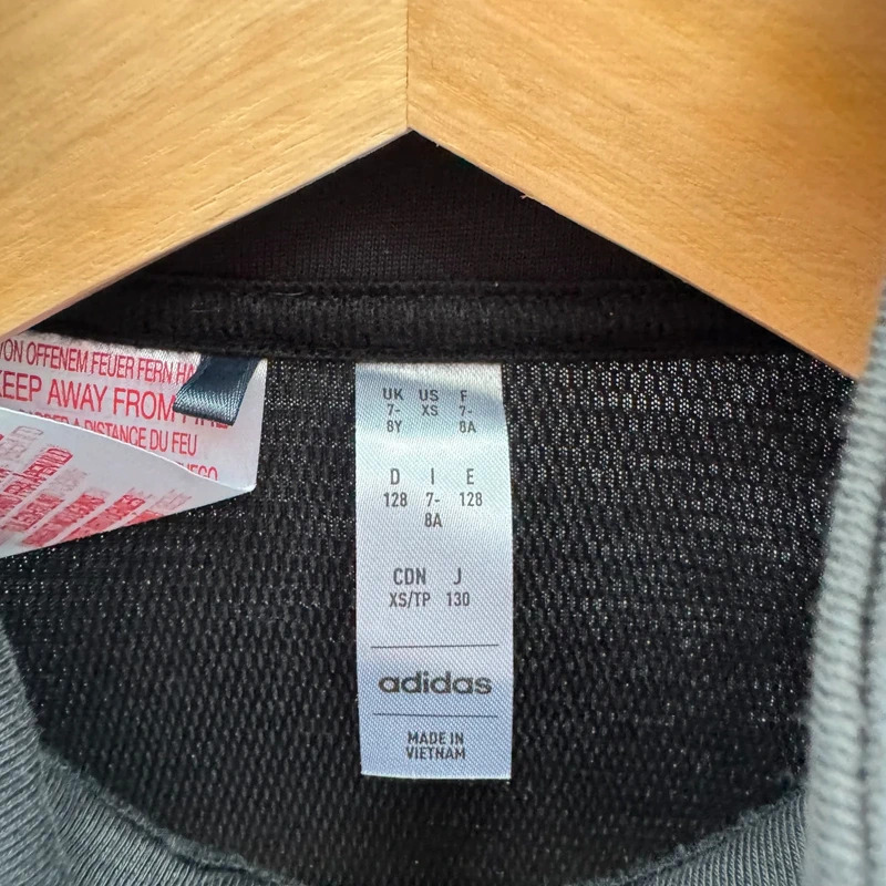 Adidas Kids 1/4 Zip Top Age 7-8 Years Black Recycled Polyester 128cm - Image 3