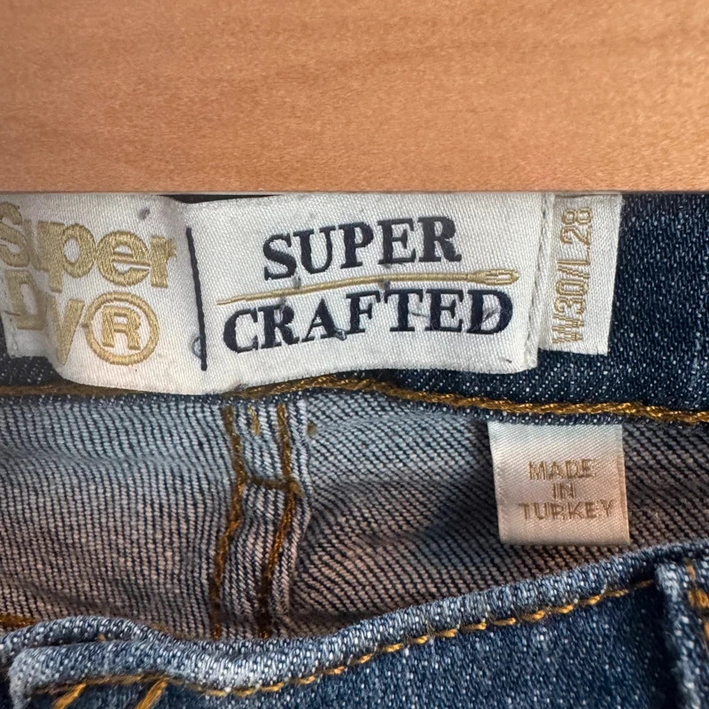 Superdry Super Crafted Mid Rise Super Skinny Jeans W30 L28 Dark Blue Premium Denim - Image 4