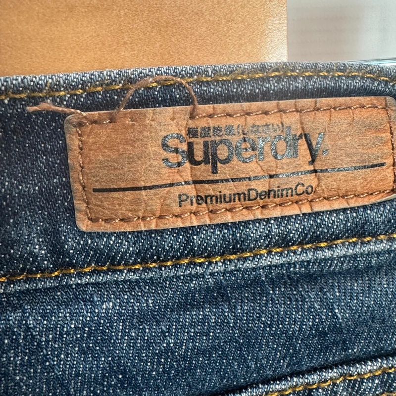 Superdry Super Crafted Mid Rise Super Skinny Jeans W30 L28 Dark Blue Premium Denim - Image 6