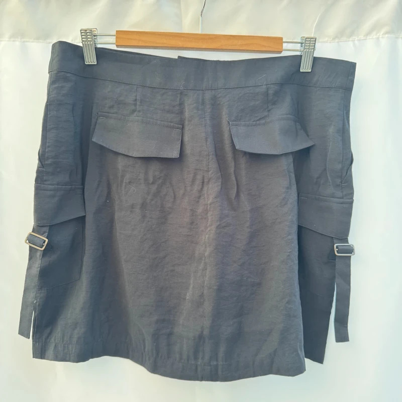 Next Black Cargo Mini Skirt Size UK 16 Modal Blend Utility Pockets RRP £26 - Image 7