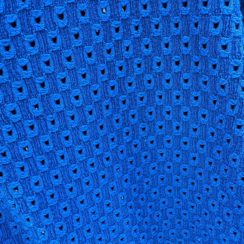 Phase Eight Blouse UK 12 Cobalt Blue Textured Broderie Anglaise V-Neck 3/4 Sleeve - Image 2