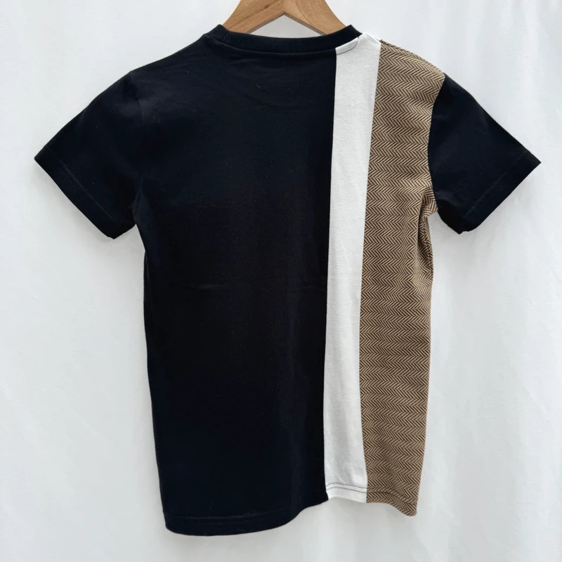 Next Boys Colour-Block Stag Embroidered T-Shirt Black/Beige/White Age 7 (122cm) - Image 9