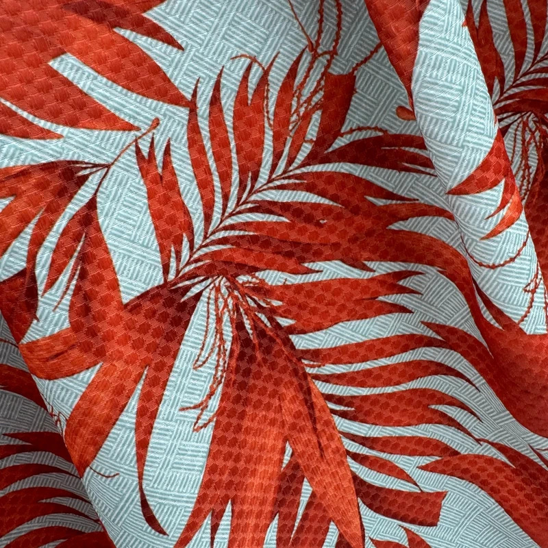 H&M Burnt Orange Tropical Leaf Print Skater Skirt UK 10 New With Tags - Image 4