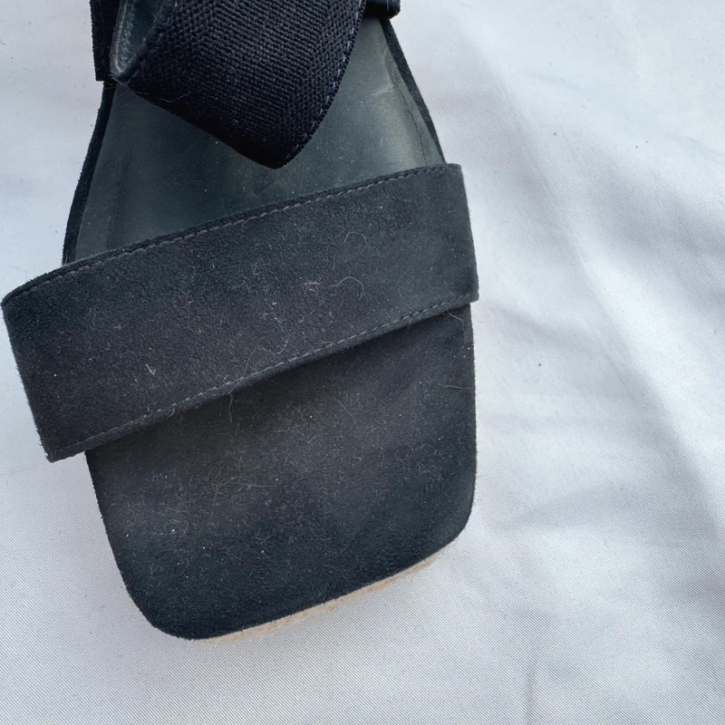 Next Forever Comfort Black Espadrille Wedge Sandals Square Toe UK 6.5 / EU 40 Wide Fit - Image 4