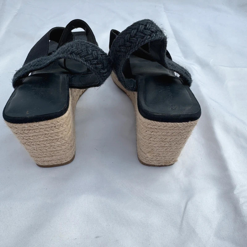 Next Forever Comfort Black Espadrille Wedge Sandals Square Toe UK 6.5 / EU 40 Wide Fit - Image 6