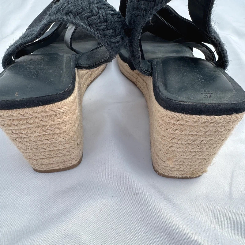 Next Forever Comfort Black Espadrille Wedge Sandals Square Toe UK 6.5 / EU 40 Wide Fit - Image 12