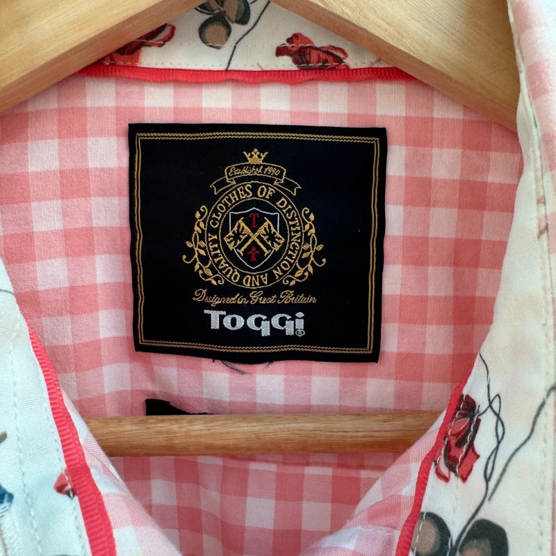 Toggi Bethany Shirt Pink Gingham Check | Country Equestrian Floral Lining | UK 10 - Image 3
