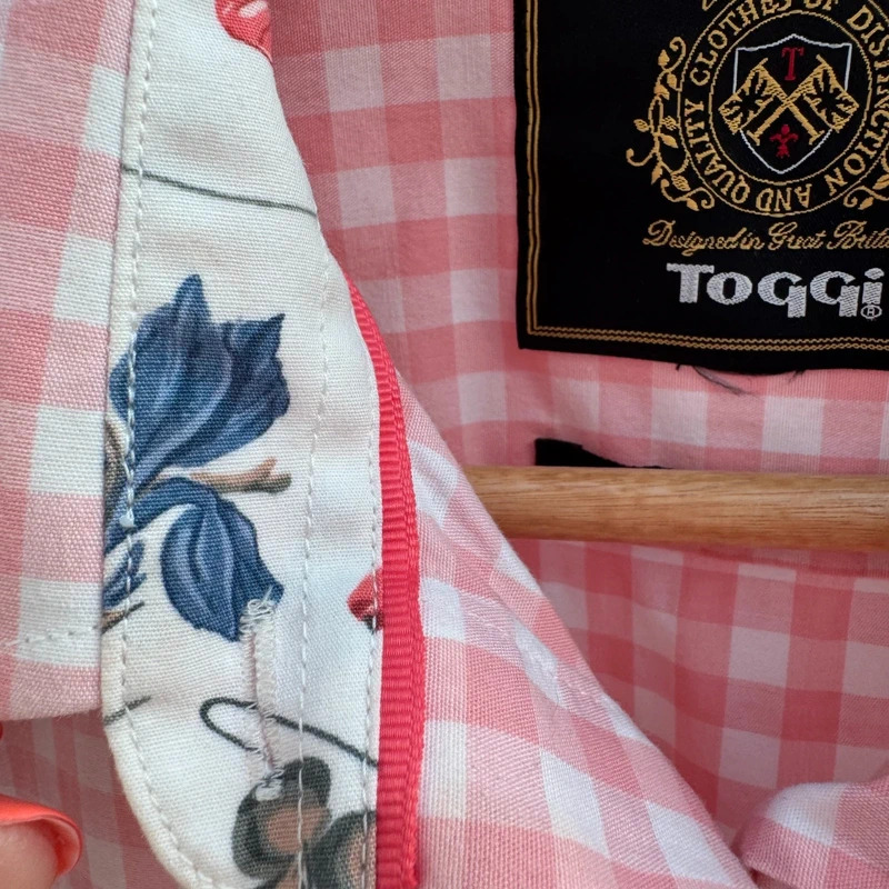Toggi Bethany Shirt Pink Gingham Check | Country Equestrian Floral Lining | UK 10 - Image 4