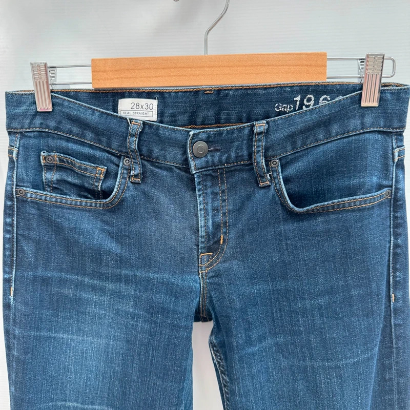 Gap 1969 Real Straight Jeans W28 L30 UK 10 Dark Blue Stretch Denim - Image 5