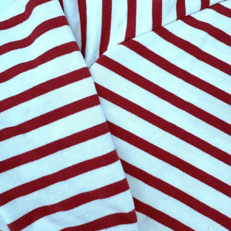 La Redoute Kids Red White Stripe Top Age 8 Tie Hem Raglan Sleeve - Image 3