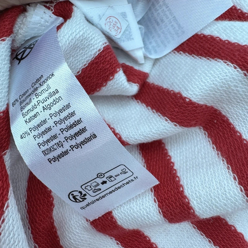 La Redoute Kids Red White Stripe Top Age 8 Tie Hem Raglan Sleeve - Image 11