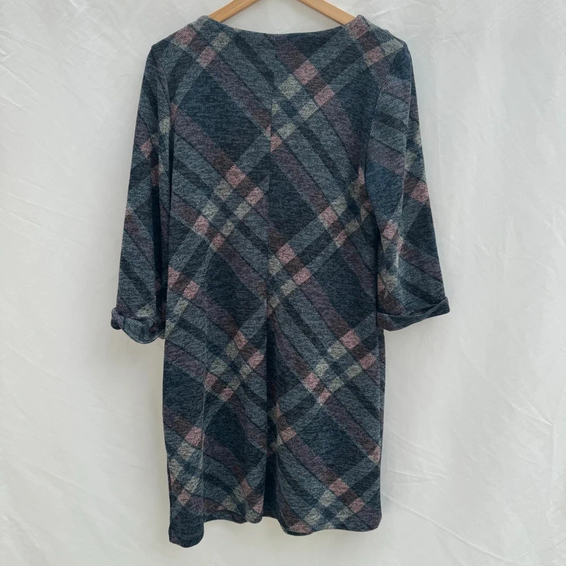 Roman Grey & Pink Abstract Print Stretch Tunic Dress UK 16 Pockets - Image 6
