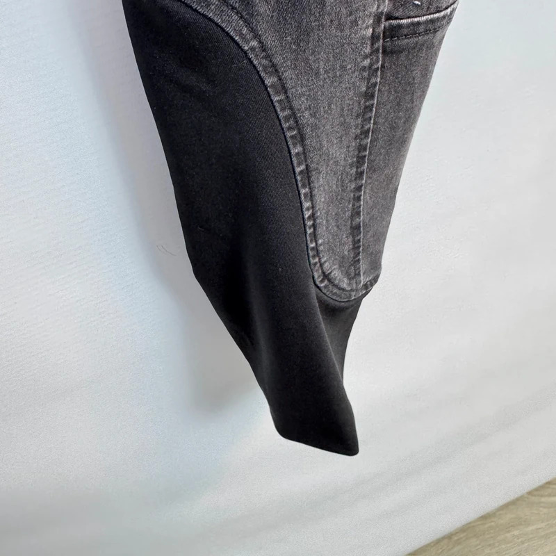 Equithème Texas Denim Riding Breeches Silicone Seat Black W28 / UK 10 BNWT - Image 4