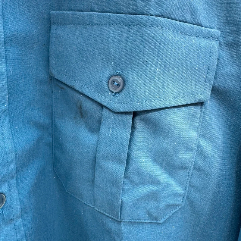 Vintage British Rail Uniform Shirt Cutlass Blue 1970s 1980s Train Memorabilia 16.5 - Image 3