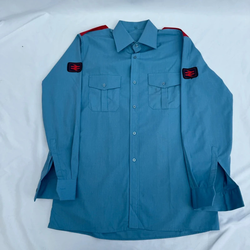 Vintage British Rail Uniform Shirt Cutlass Blue 1970s 1980s Train Memorabilia 16.5 - Image 10