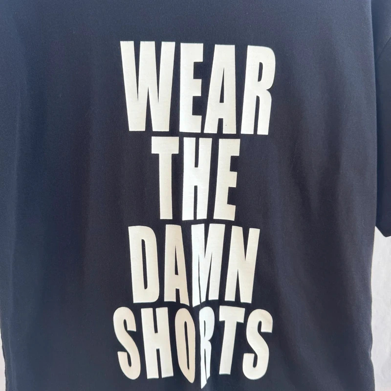 Sweaty Betty Slogan T-Shirt Wear The Damn Shorts Black Tee Size XS Relaxed Fit UK 8 10 12 - Image 2