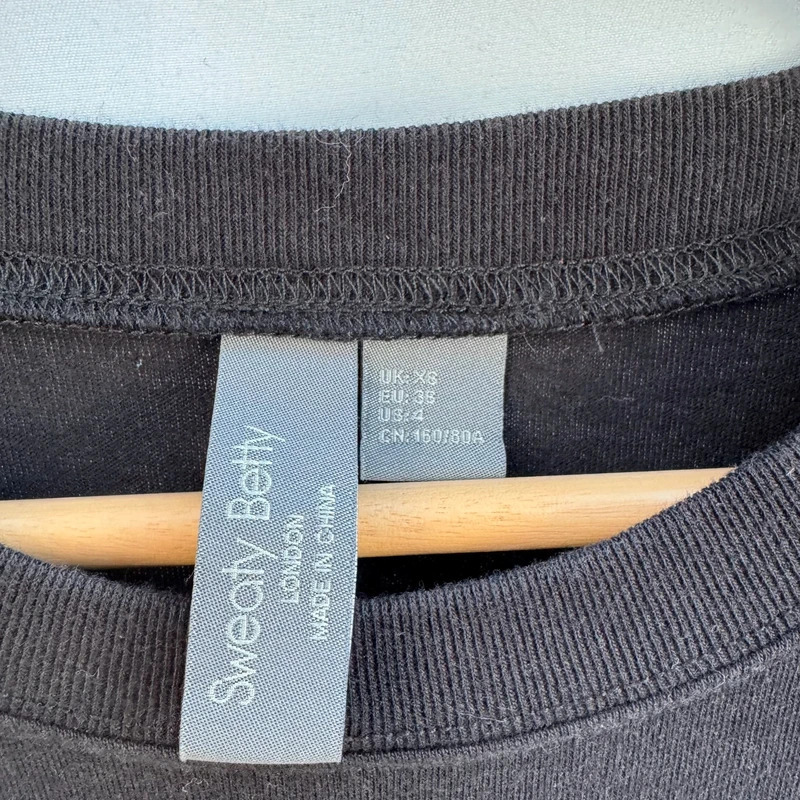 Sweaty Betty Slogan T-Shirt Wear The Damn Shorts Black Tee Size XS Relaxed Fit UK 8 10 12 - Image 4