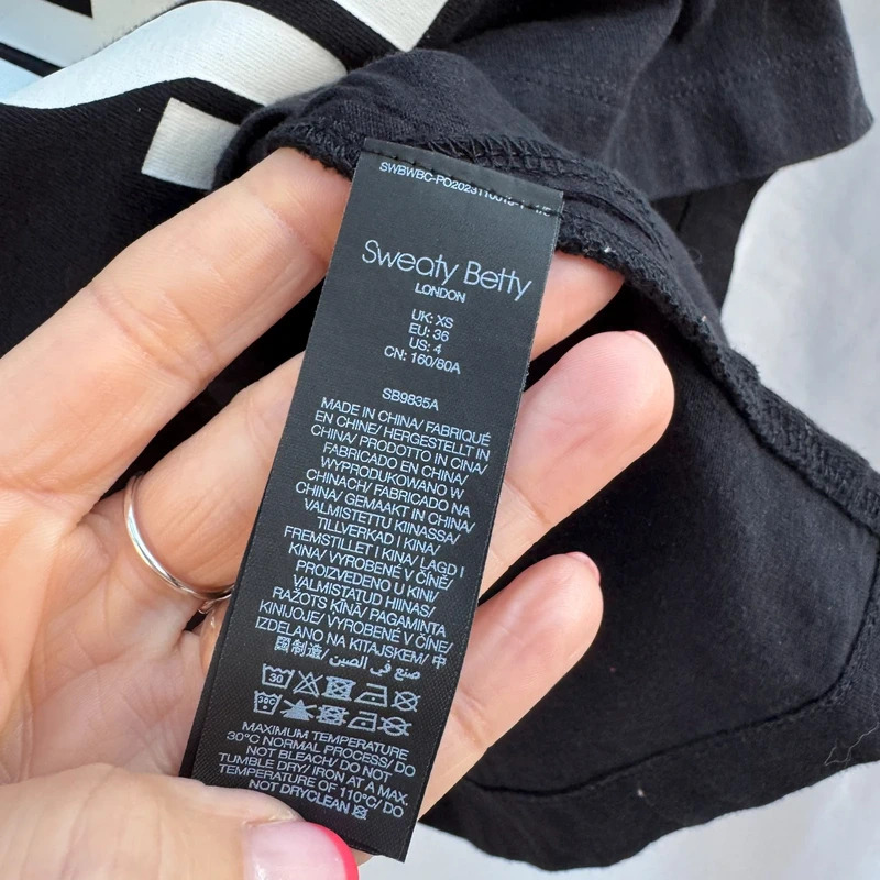 Sweaty Betty Slogan T-Shirt Wear The Damn Shorts Black Tee Size XS Relaxed Fit UK 8 10 12 - Image 7
