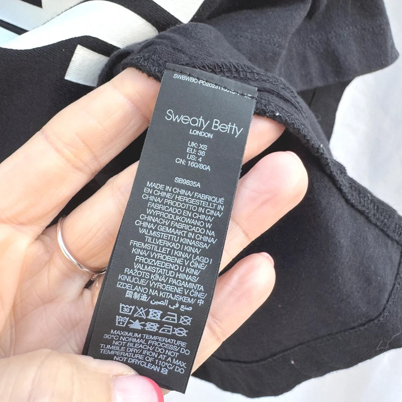 Sweaty Betty Slogan T-Shirt Wear The Damn Shorts Black Tee Size XS Relaxed Fit UK 8 10 12 - Image 8