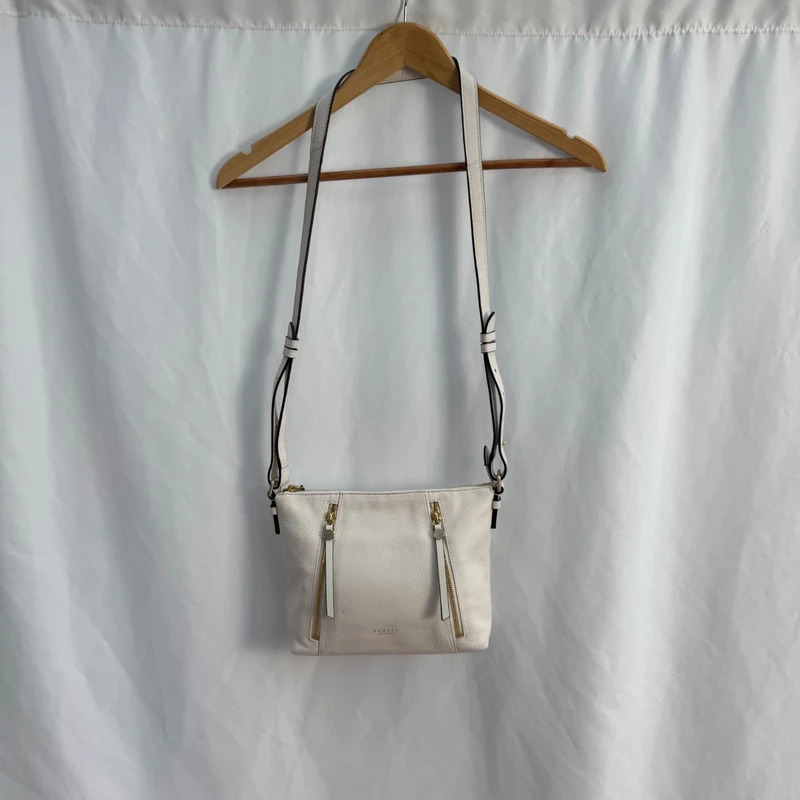 Radley London White Leather Zip Detail Crossbody Shoulder Bag Dust Bag - Image 13