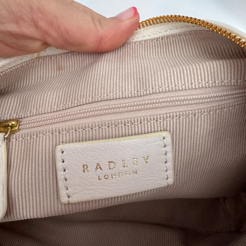 Radley London White Leather Zip Detail Crossbody Shoulder Bag Dust Bag - Image 15