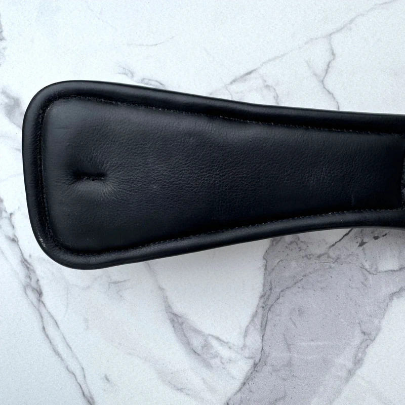 Premier Equine Black Anatomical Leather Dressage Girth 26" Double Elastic - Image 8