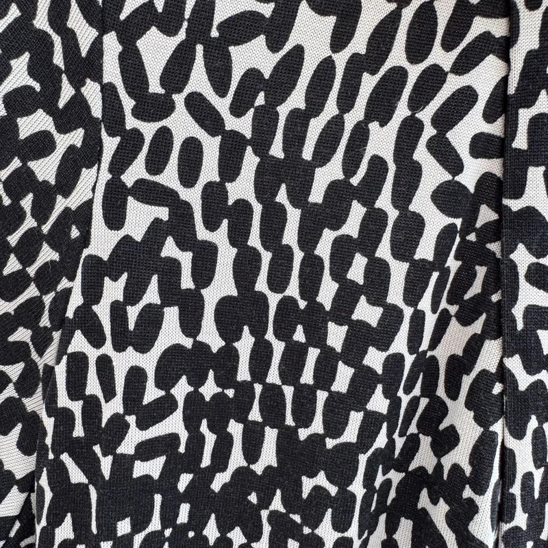 Diane Von Furstenberg DVF New Jeanne Two 100% Silk Wrap Dress Black & Cream Print US10 / UK12-14 - Image 3