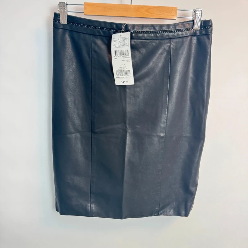 GDM Grain de Malice Black Faux Leather Pencil Skirt | EU 40 / UK 12 BNWT