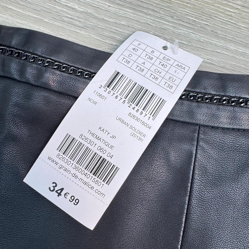 GDM Grain de Malice Black Faux Leather Pencil Skirt | EU 40 / UK 12 BNWT - Image 6