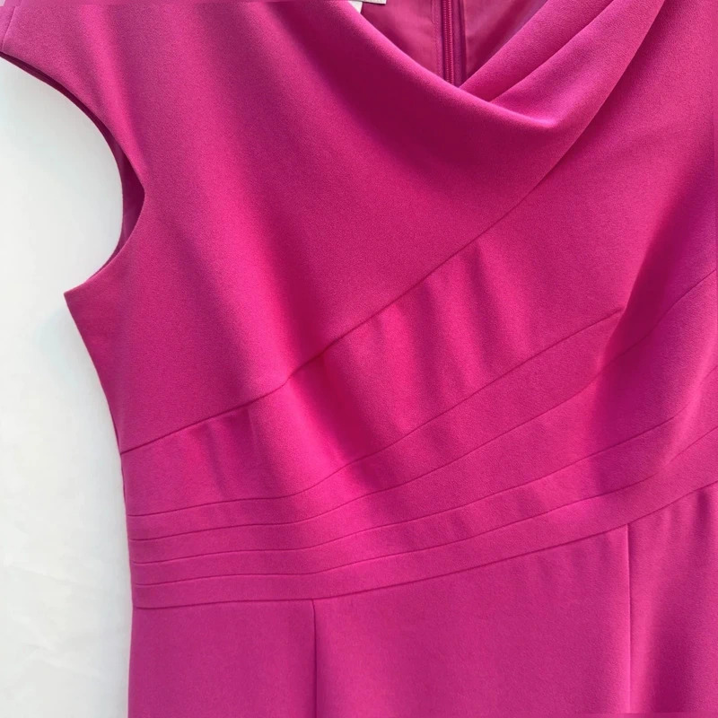 Hobbs Invitation Fuchsia Pink Cowl neck Dress | UK 14 | Occasion Pencil Dress - Image 2