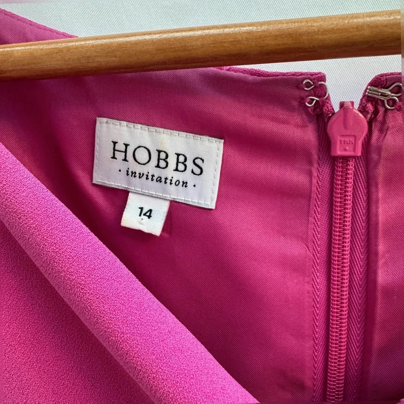 Hobbs Invitation Fuchsia Pink Cowl neck Dress | UK 14 | Occasion Pencil Dress - Image 3