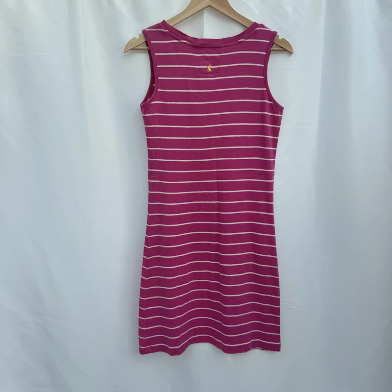 Joules Marina Pink White Striped Sleeveless Jersey Dress UK 10 100% Cotton - Image 6