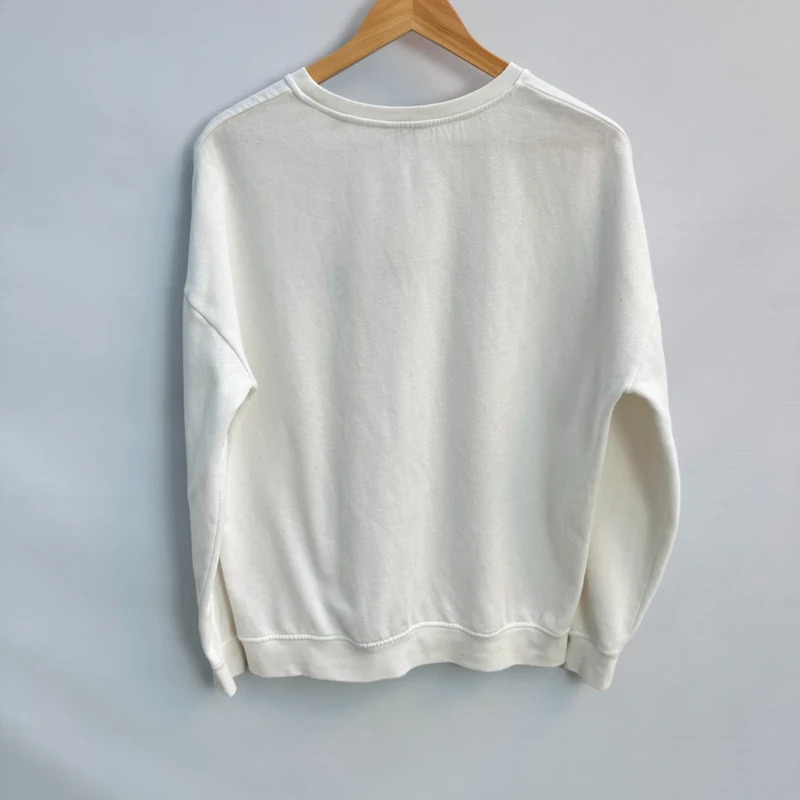 Jack Wills White Drop Shoulder Sweatshirt Embroidered Spellout Logo UK 10 US 6 - Image 5