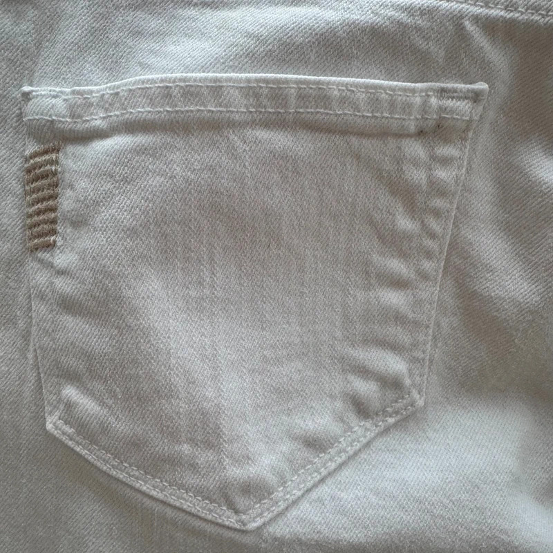 PAIGE White Denim Cropped Jeans | Waist 29" (UK 10) | Slim Fit | Step Hem - Image 3