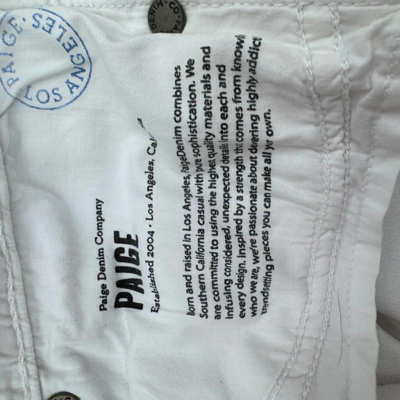 PAIGE White Denim Cropped Jeans | Waist 29" (UK 10) | Slim Fit | Step Hem - Image 9