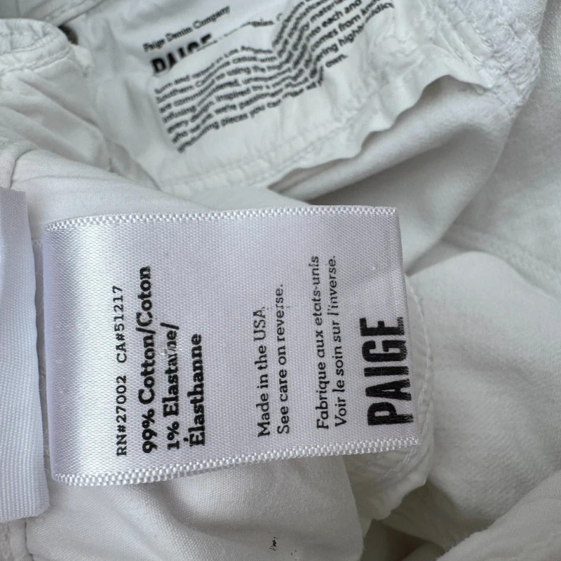 PAIGE White Denim Cropped Jeans | Waist 29" (UK 10) | Slim Fit | Step Hem - Image 10