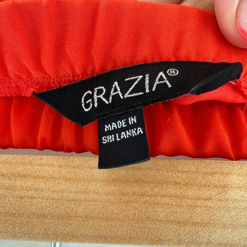 Grazia Strapless Maxi Dress Coral Print Blue Hem Belted Cruise Event Wedding Guest UK 20 - Image 7