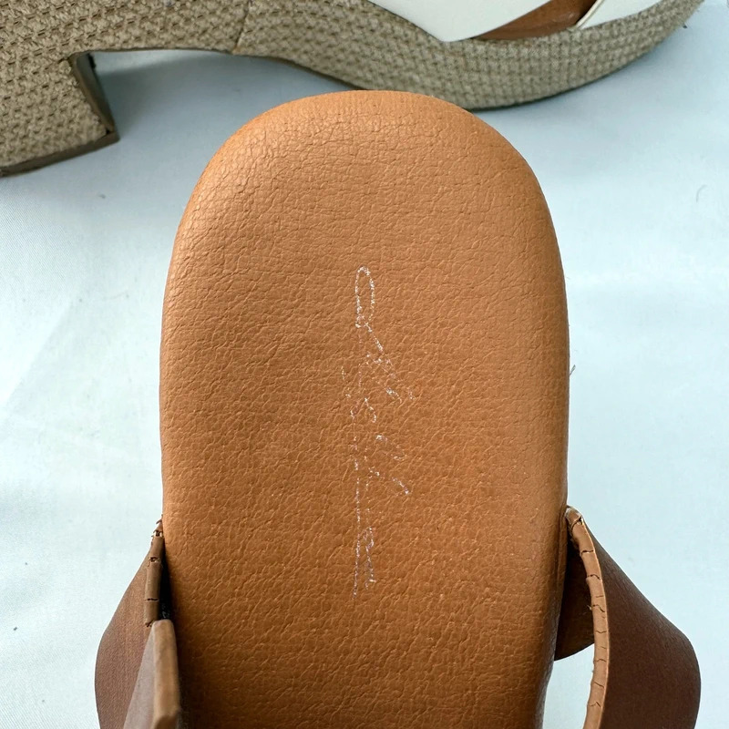 White Cross Strap Platform Sandals UK 6 EU39 Block Heel Summer Boho - Image 9
