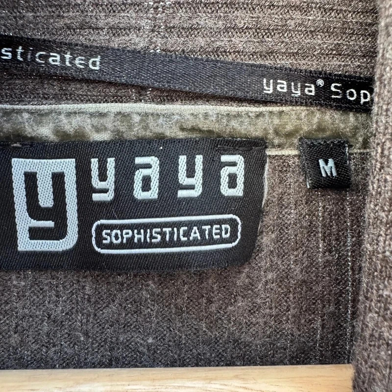 Yaya Sophisticated Brown Ribbed Knit Long Cardigan Belted Shawl Collar Size M - Image 6