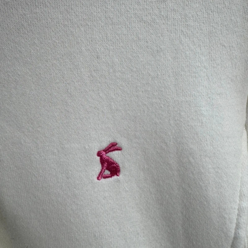 Joules Original O-Beachy Cream Sweatshirt | 1/4 Snap | Floral Lining | UK 12 Oversized - Image 4