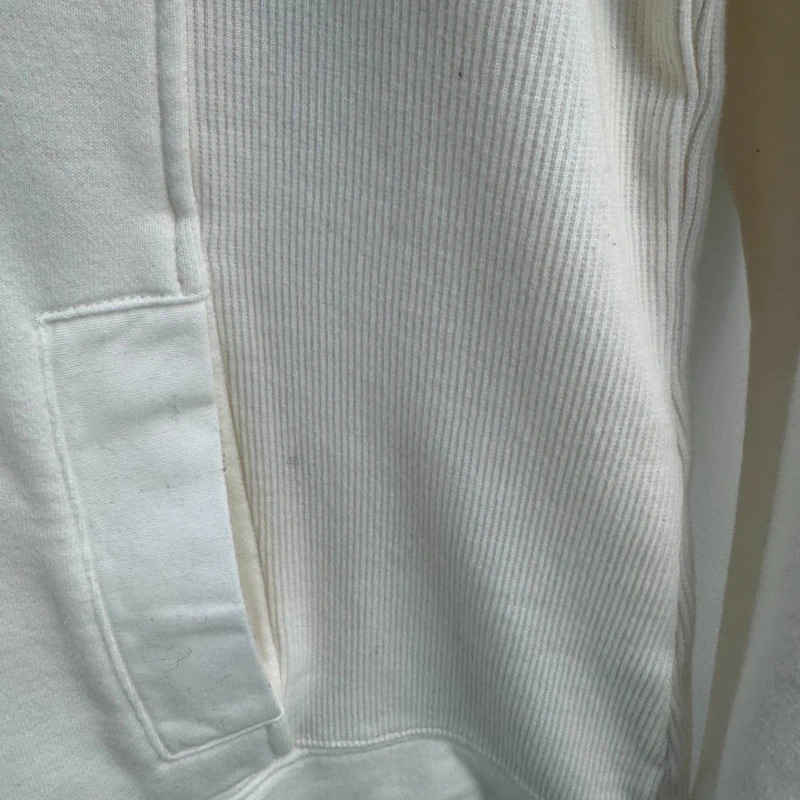 Joules Original O-Beachy Cream Sweatshirt | 1/4 Snap | Floral Lining | UK 12 Oversized - Image 7