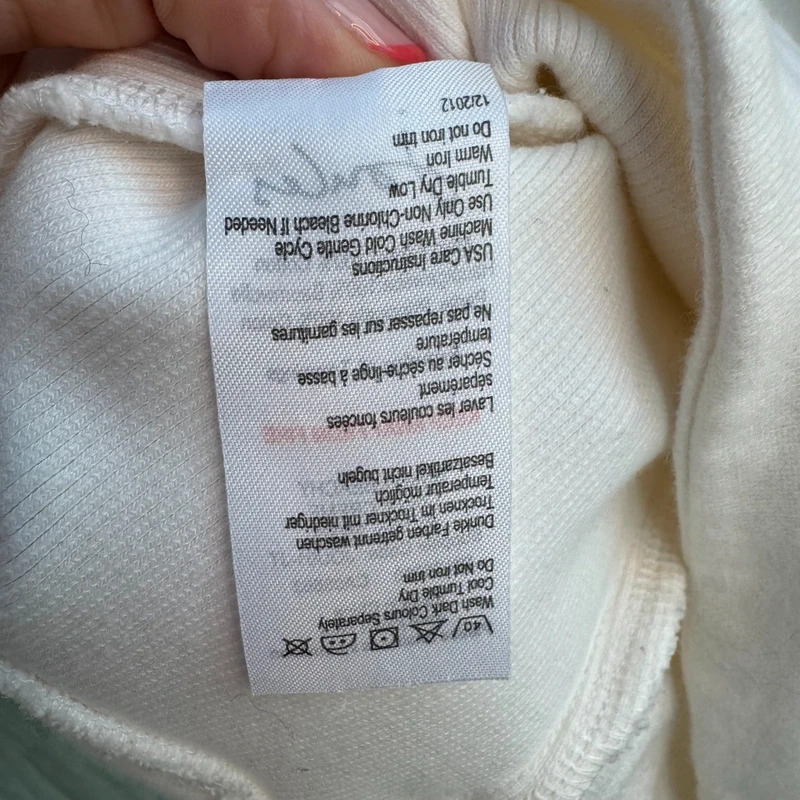 Joules Original O-Beachy Cream Sweatshirt | 1/4 Snap | Floral Lining | UK 12 Oversized - Image 13
