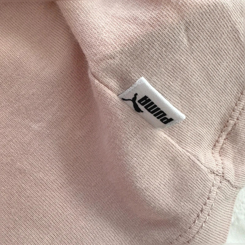Puma pale Pink Crop T-Shirt UK 10 Age 11–12 Years Metallic Logo Short Sleeve - Image 6